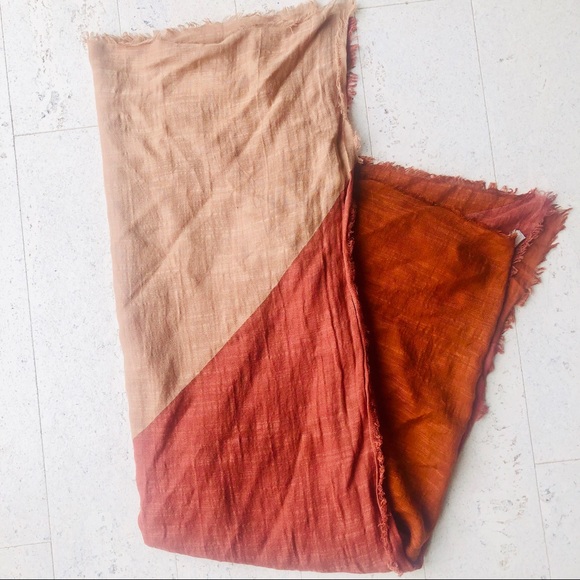 LOFT Color block Scarf with Raw Fringe Trim - Picture 2 of 4